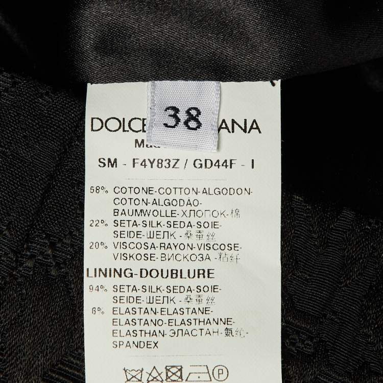 مملوكة مسبقًا Dolce & Gabbana Black Floral Embroidered Cotton Blend Short Skirt S