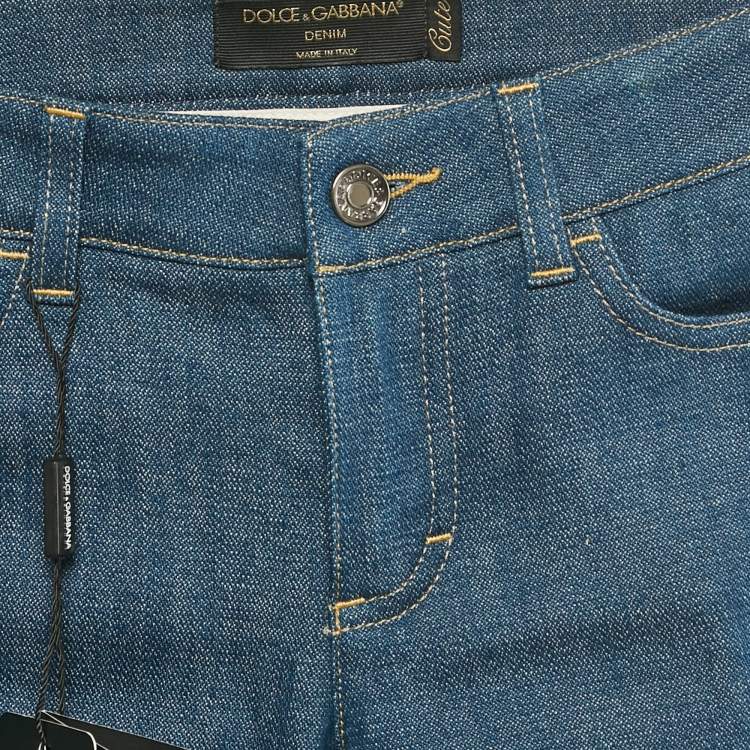 Pre Owned Dolce & Gabbana Navy Blue Denim Cute Jeans S Waist 29"