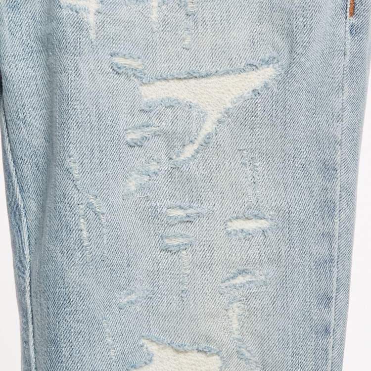 Pre Owned Dolce & Gabbana Blue Distressed Denim Pretty Fit Jeans XS/Waist 26"