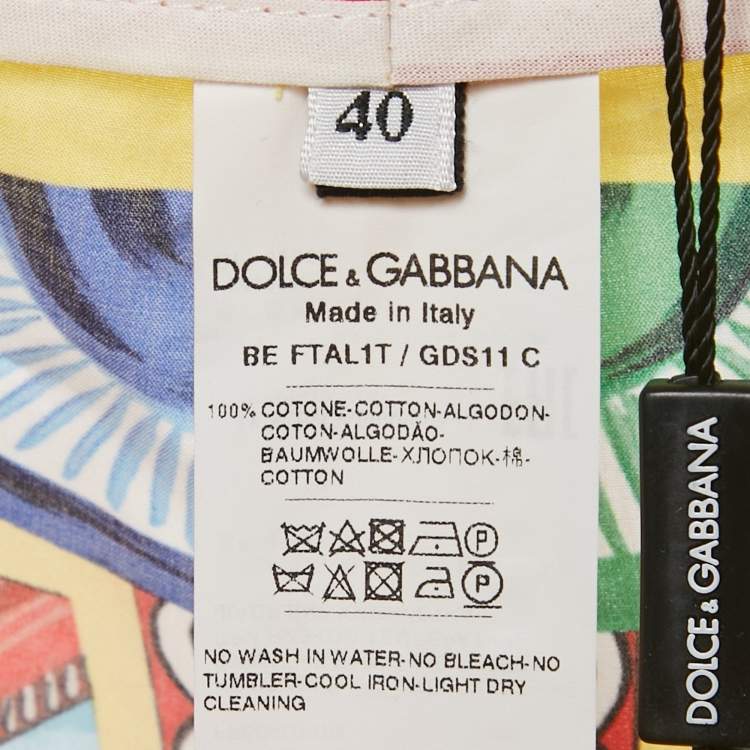 مملوكة مسبقًا Dolce & Gabbana Multicolor Carretto Print Cotton Shorts S