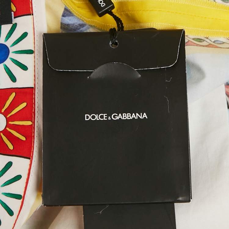 مملوكة مسبقًا Dolce & Gabbana Multicolor Carretto Print Cotton Shorts S