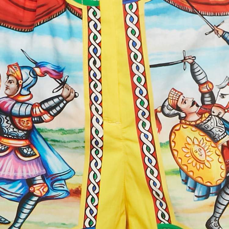 مملوكة مسبقًا Dolce & Gabbana Multicolor Carretto Print Cotton Shorts S