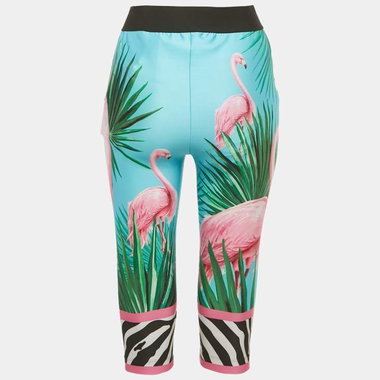 Pre Owned Dolce & Gabbana X Khaled Khaled Multicolor Flamingo Print Jersey Leggings M