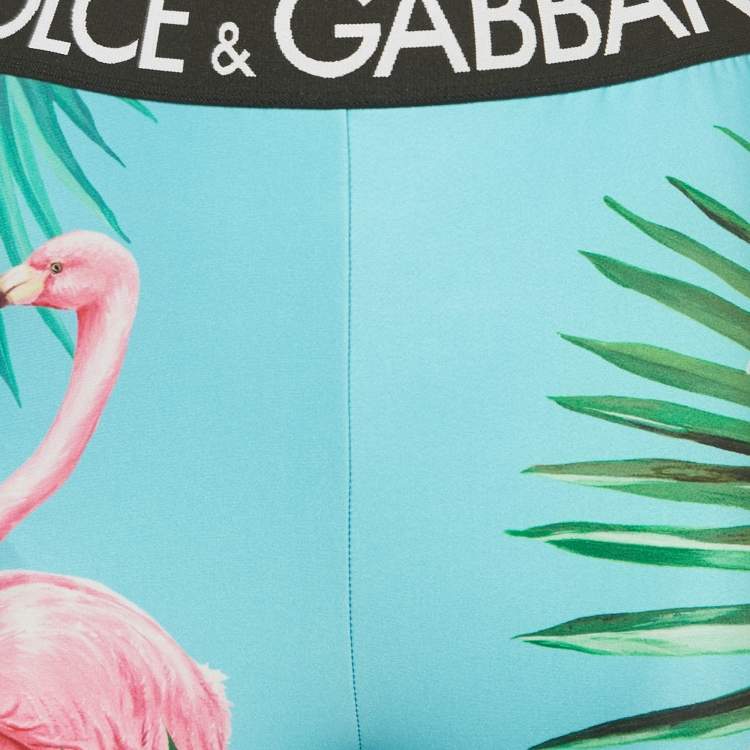 Pre Owned Dolce & Gabbana X Khaled Khaled Multicolor Flamingo Print Jersey Leggings M