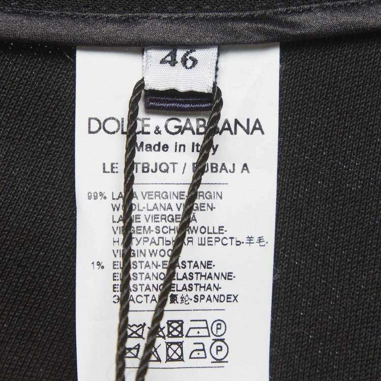 Pre Owned Dolce & Gabbana Black Wool Skinny Trousers L