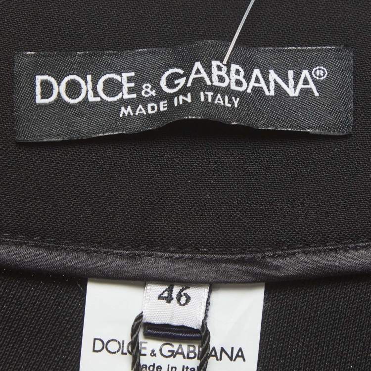 Pre Owned Dolce & Gabbana Black Wool Skinny Trousers L