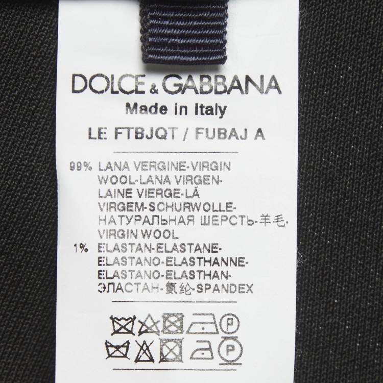 Pre Owned Dolce & Gabbana Black Wool Skinny Trousers L