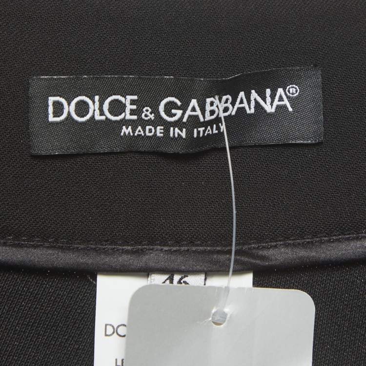 Pre Owned Dolce & Gabbana Black Wool Skinny Trousers L