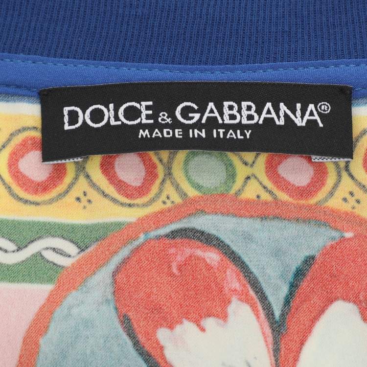 Pre Owned Dolce & Gabbana Multicolor Printed Silk Blend Blouse M