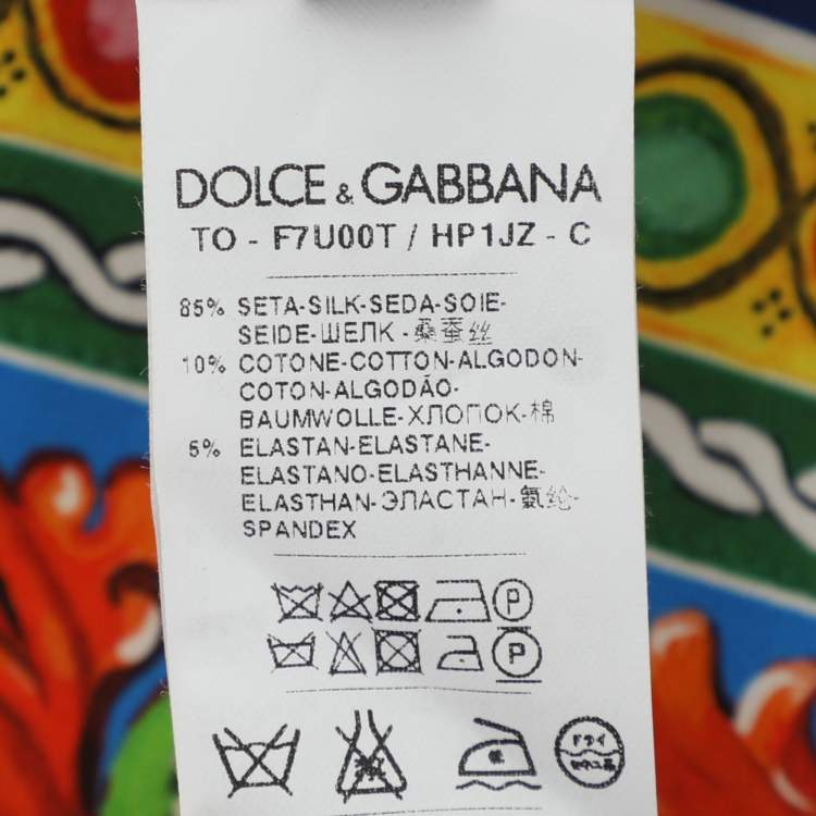 Pre Owned Dolce & Gabbana Multicolor Printed Silk Blend Blouse M