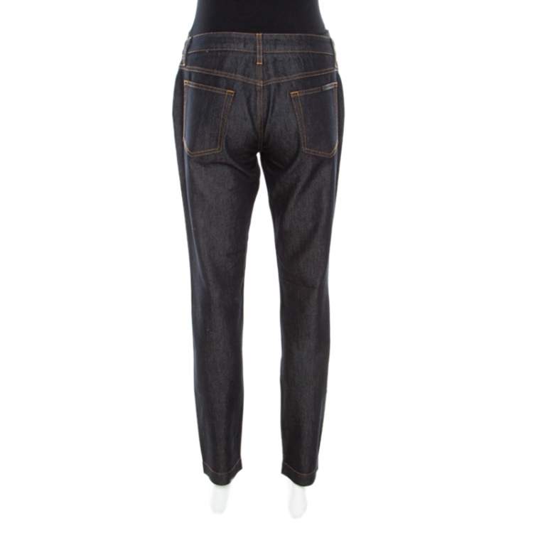 Pre Owned Dolce & Gabbana Indigo Dark Wash Denim Skinny Pretty Jeans M