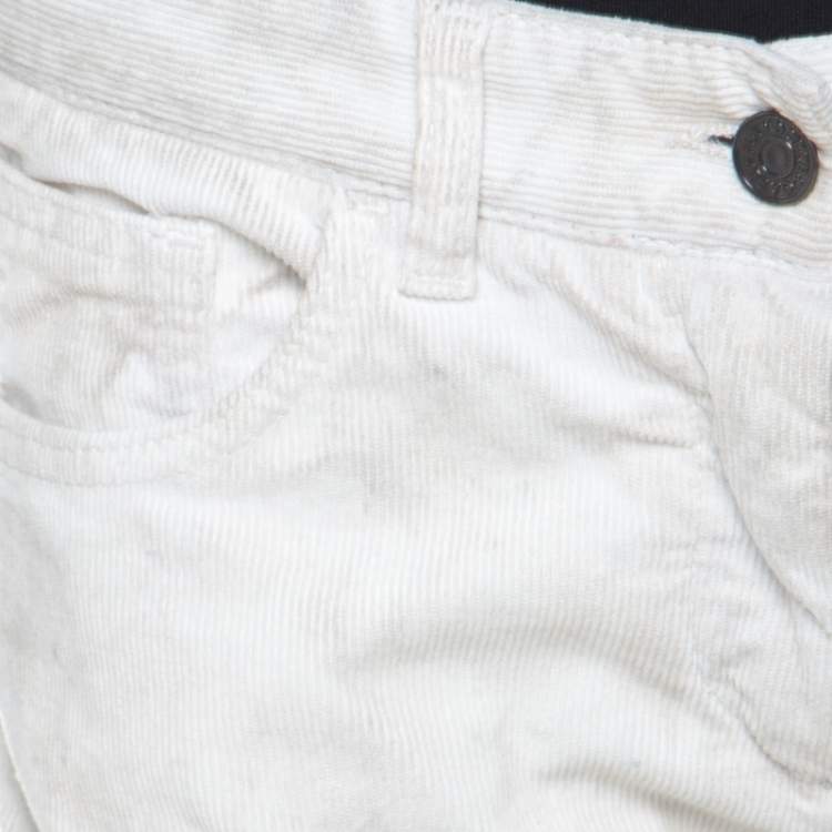 Pre Owned Dolce & Gabbana Monochrome Marbled Cotton Corduroy Tapered Pants M