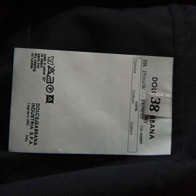 Pre Owned Dolce & Gabbana Charcoal Grey Button Front Shirt S
