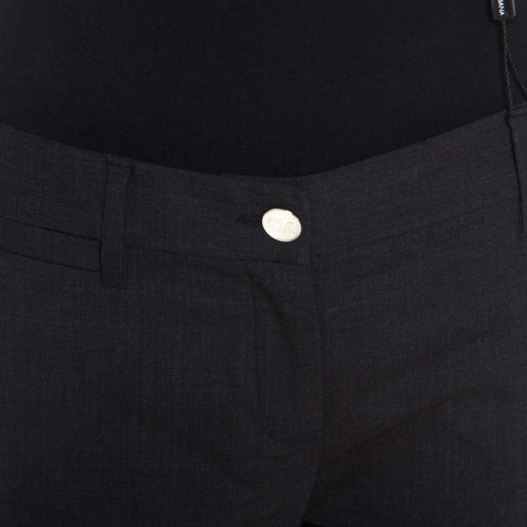 Pre Owned Dolce & Gabbana Charcoal Grey Wool Pants M