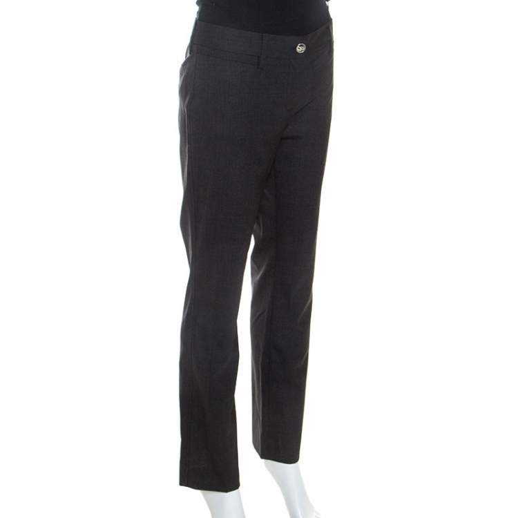 Pre Owned Dolce & Gabbana Charcoal Grey Wool Pants M