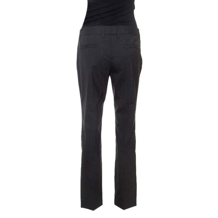 Pre Owned Dolce & Gabbana Charcoal Grey Wool Pants M