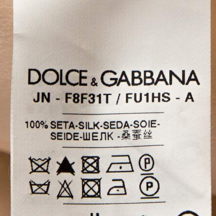 مملوكة مسبقًا Dolce & Gabbana Cream Silk Sleeveless Top M
