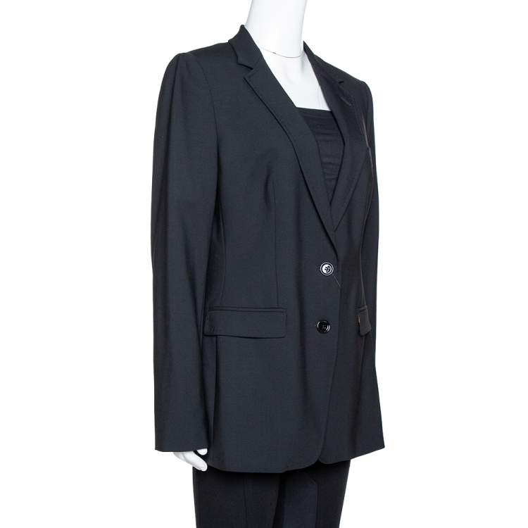 Pre Owned Dolce & Gabbana Black Stretch Wool Tailored Blazer L