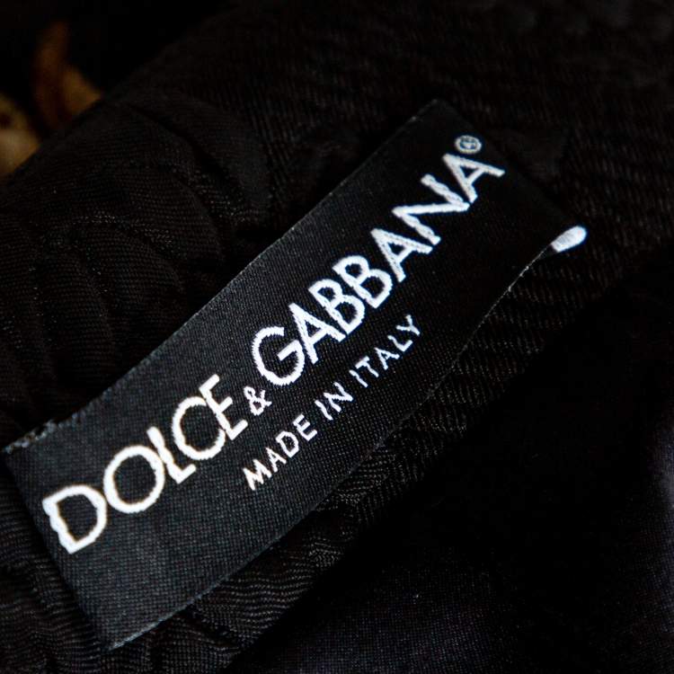 Pre Owned Dolce & Gabbana Black Key Printed Jacquard Coat M