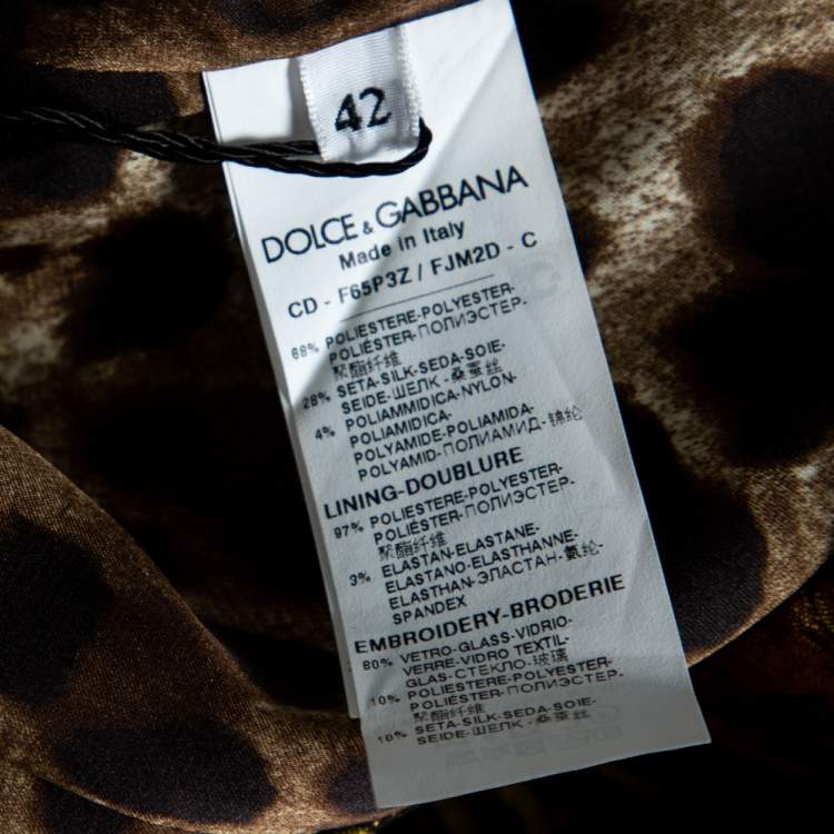 Pre Owned Dolce & Gabbana Gold Floral Jacquard Royal Embellished Midi Dress M