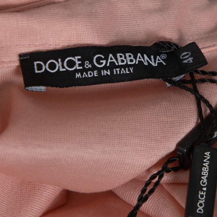 Pre Owned Dolce & Gabbana Pink Cotton Knit Polo T shirt S