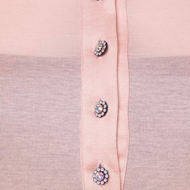 Pre Owned Dolce & Gabbana Pink Cotton Knit Polo T shirt S