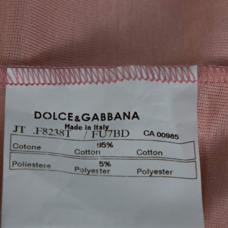 Pre Owned Dolce & Gabbana Pink Cotton Knit Polo T shirt S