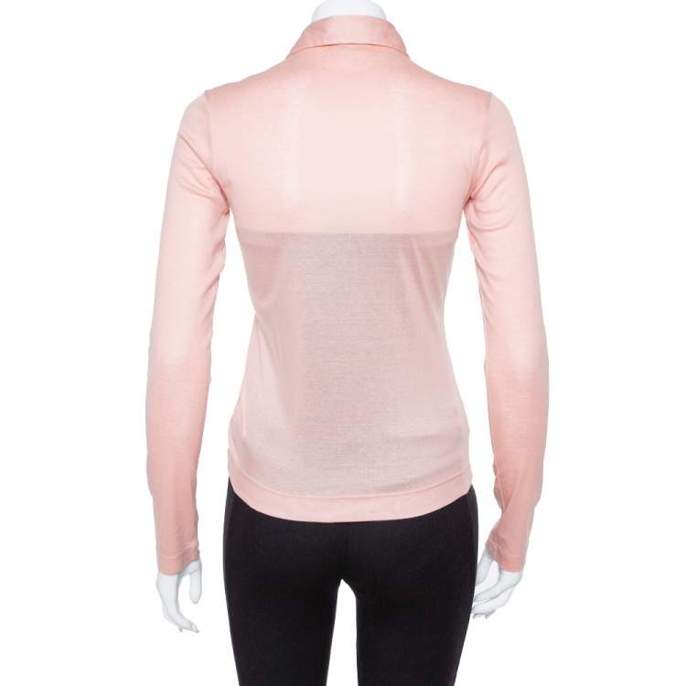 Pre Owned Dolce & Gabbana Pink Cotton Knit Polo T shirt S