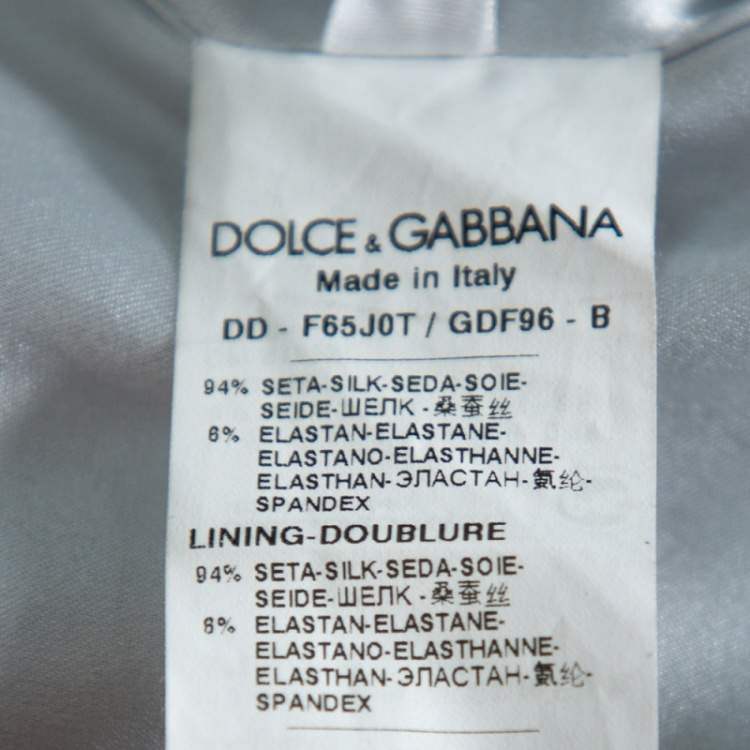 Pre Owned Dolce & Gabbana Green Hydrangea Print Silk Shift Dress S