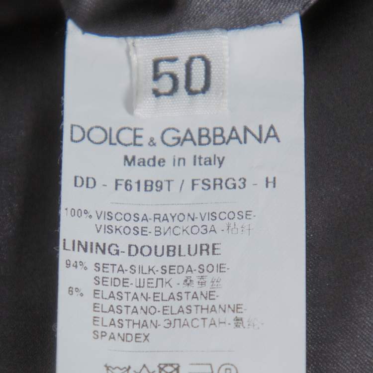Pre Owned Dolce & Gabbana Black Printed Crepe Sheath Dress XL
