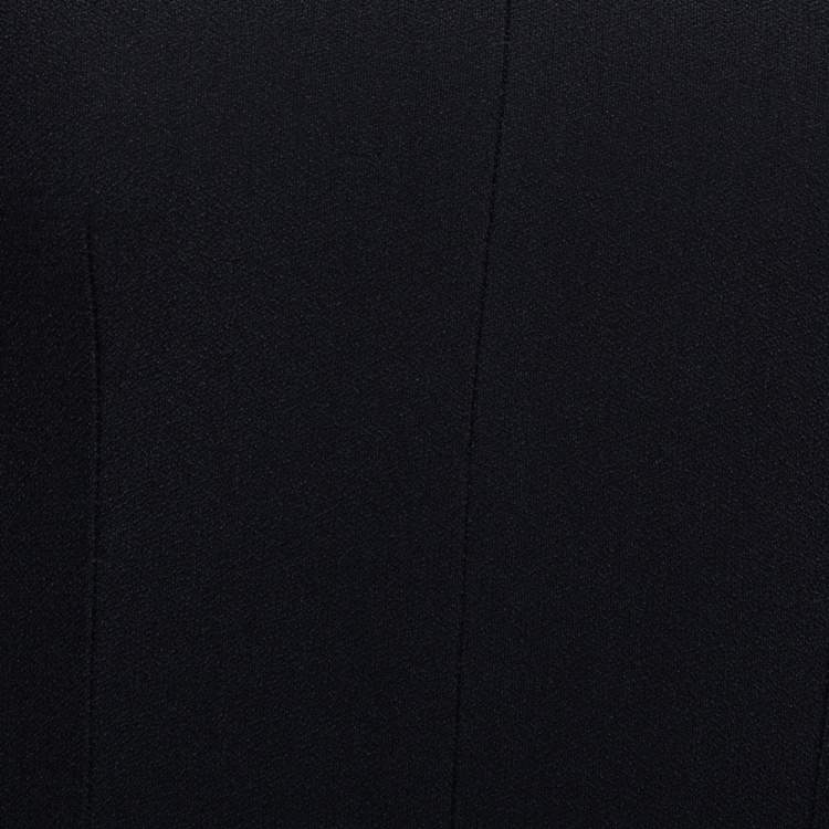 Pre Owned Dolce & Gabbana Black Crepe Open Neck Midi Dress XS