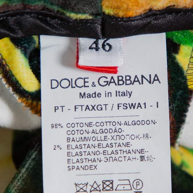 Pre Owned Dolce & Gabbana Multicolor Floral Printed Velvet Cropped pants L