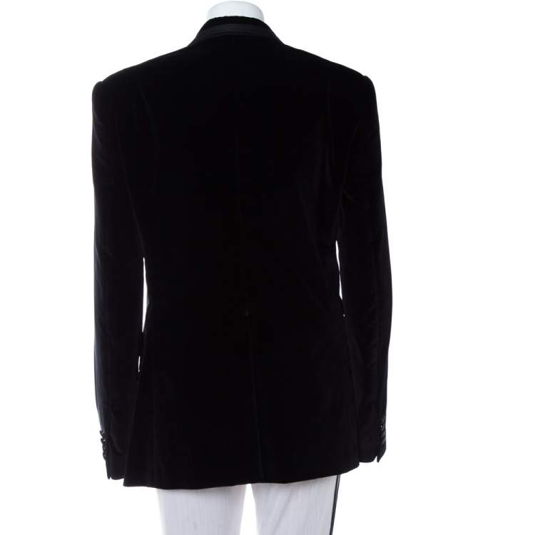 Pre Owned Dolce & Gabbana Black Velvet Casino Tuxedo Jacket L