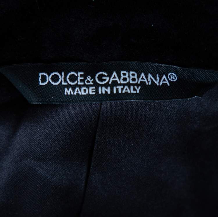 Pre Owned Dolce & Gabbana Black Velvet Casino Tuxedo Jacket L