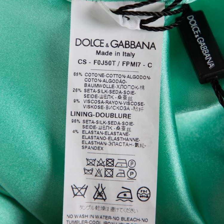 Pre Owned Dolce & Gabbana Multicolor Majolica Printed Textured Cotton Double Breasted Light Weight Coat L