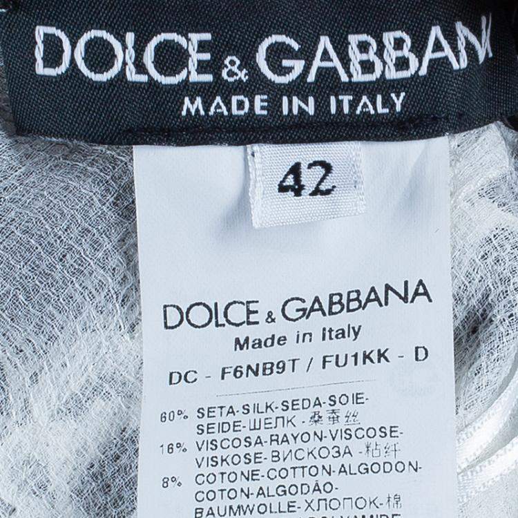 Pre Owned Dolce & Gabbana White Lace Detail Gown M