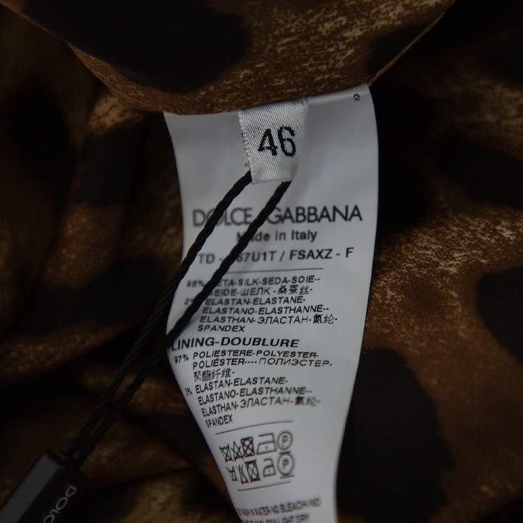 Pre Owned Dolce & Gabbana Animal & Rose Printed Silk Abaya L