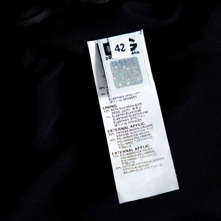 مملوكة مسبقًا D&G Black Lace & Crepe Paneled Bow Detail Sleeveless Top M