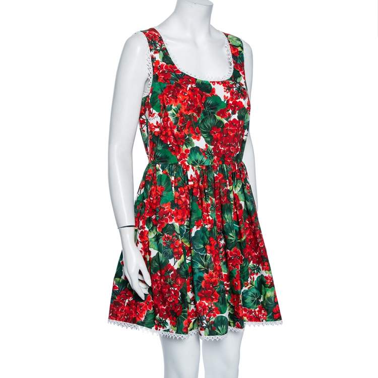 Pre Owned Dolce & Gabbana Multicolored Portofino Print Cotton Mini Dress L 