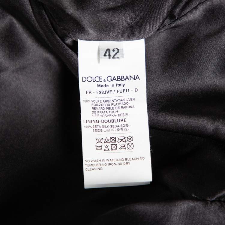 Pre Owned Dolce & Gabbana Black Fur Open Front Shrug M