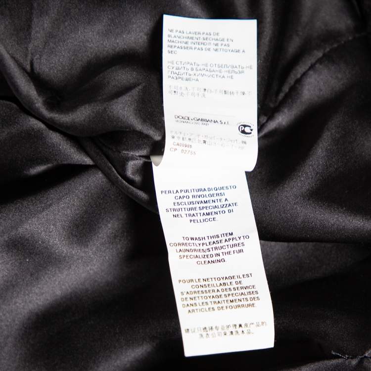 Pre Owned Dolce & Gabbana Black Fur Open Front Shrug M
