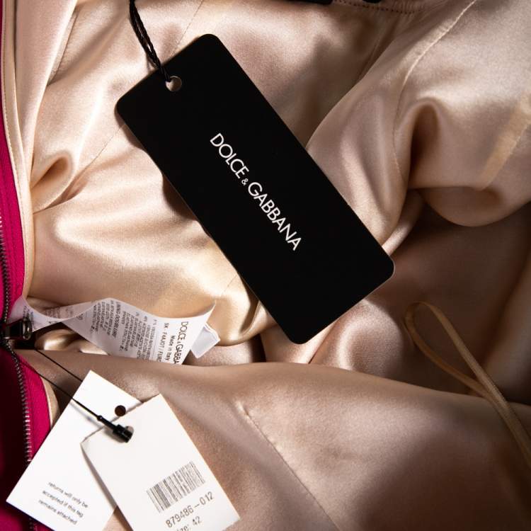 Pre Owned Dolce & Gabbana Pink Crepe Knee Length Skirt M