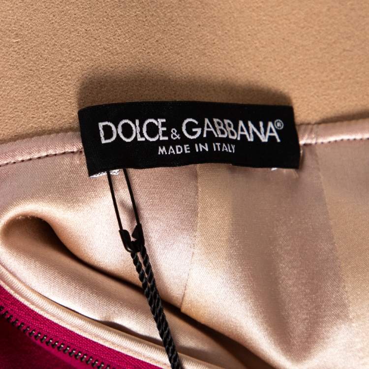 Pre Owned Dolce & Gabbana Pink Crepe Knee Length Skirt M