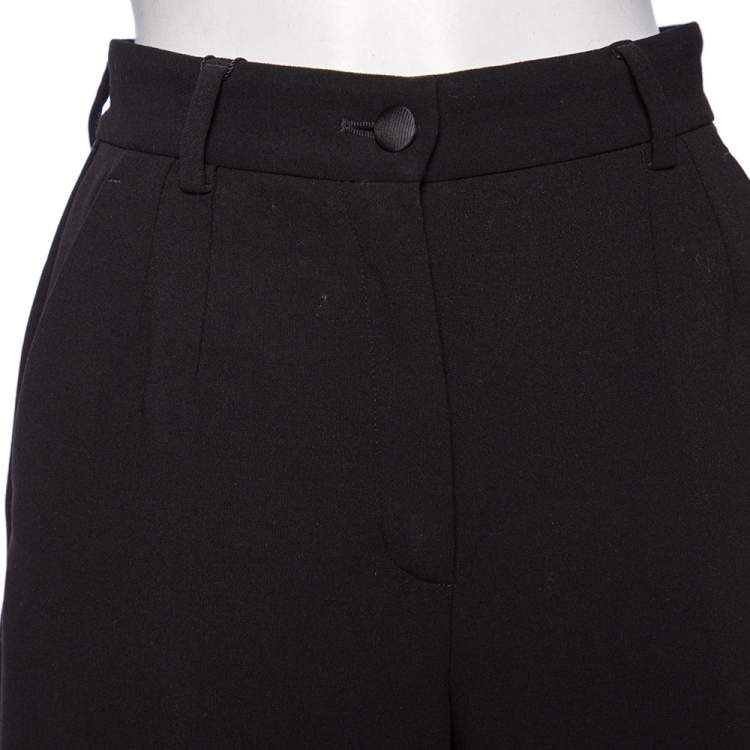 Pre Owned Dolce & Gabbana Black Wool High Waisted Shorts S
