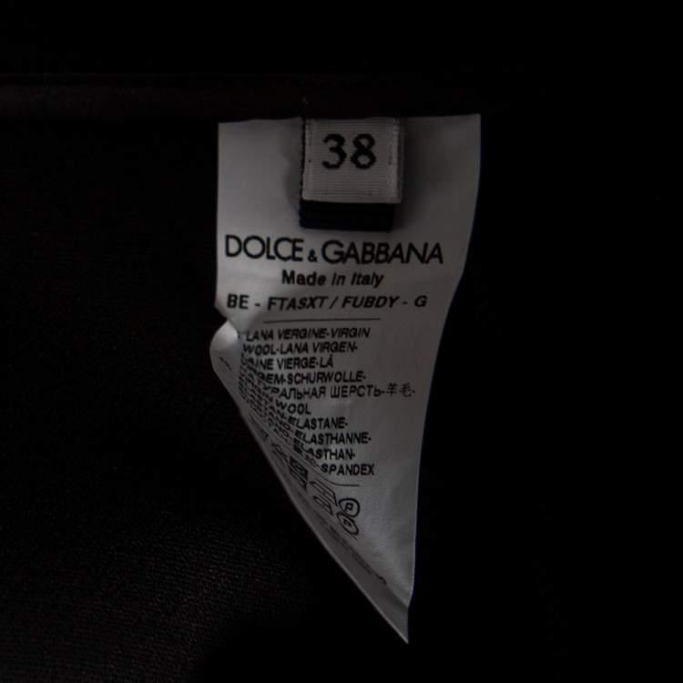 Pre Owned Dolce & Gabbana Black Wool High Waisted Shorts S