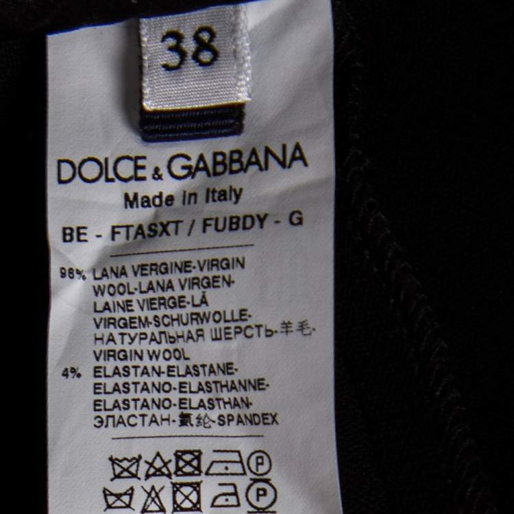 Pre Owned Dolce & Gabbana Black Wool High Waisted Shorts S