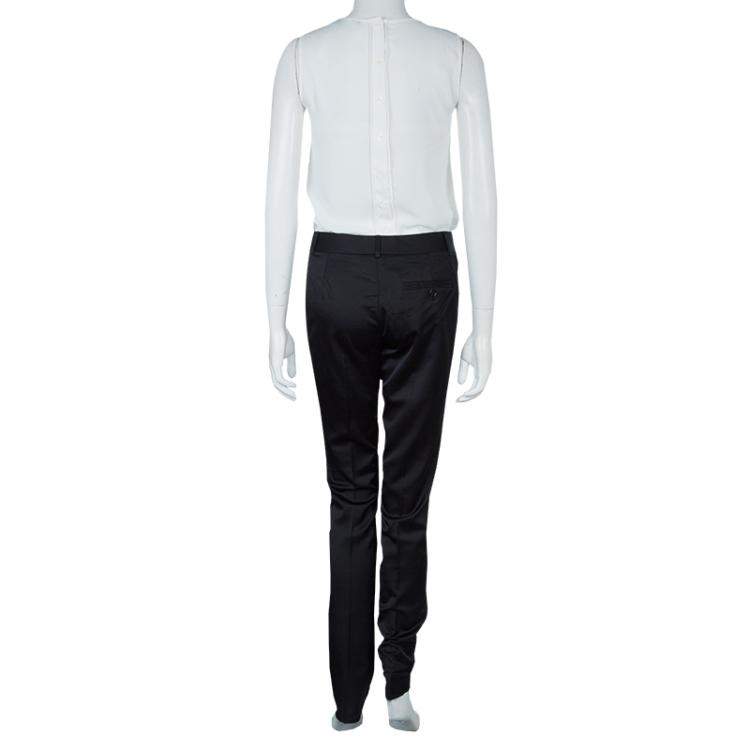 Pre Owned Dolce & Gabbana Black Satin Trousers S