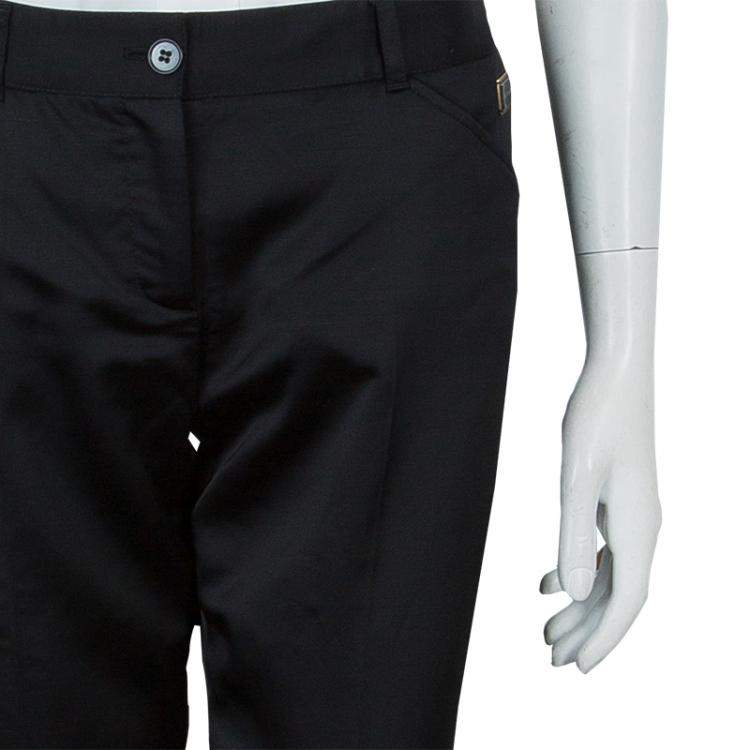 Pre Owned Dolce & Gabbana Black Satin Trousers S