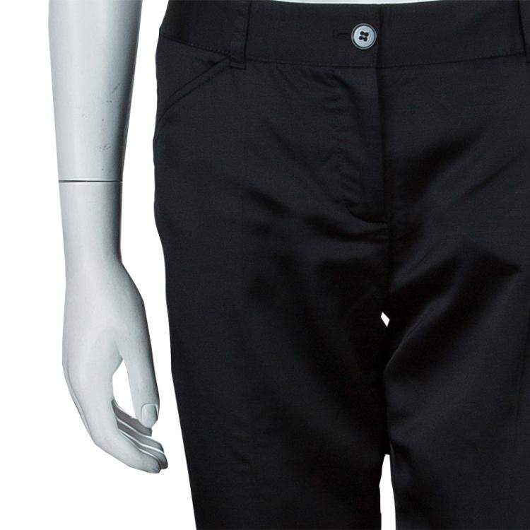 Pre Owned Dolce & Gabbana Black Satin Trousers S