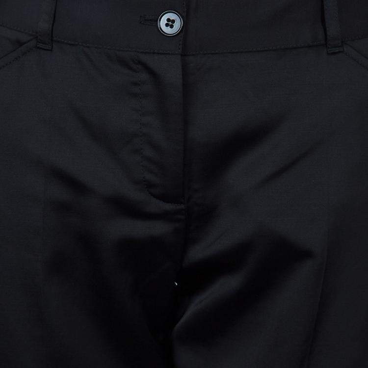 Pre Owned Dolce & Gabbana Black Satin Trousers S